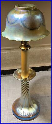 Louis Comfort Tiffany Favrile Candle Lamp LCT 16 1/2 In