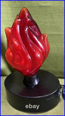 LumiSource Sculpted Art Fire Flame Electra Plasma Lamp Red Glass Luminaire WORKS
