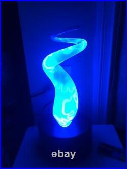 Lumisource Electra Plasma Art Lamp Blue Glass Twisted Swirl Light 16 With Box