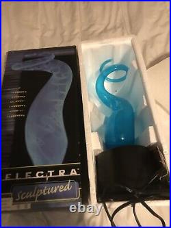 Lumisource Electra Plasma Art Lamp Blue Glass Twisted Swirl Light 16 With Box