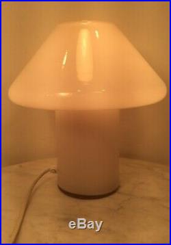 MCM CONRAN S Handblown White Opaque Art Glass Mushroom Table Lamp England