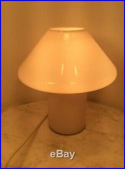 MCM CONRAN S Handblown White Opaque Art Glass Mushroom Table Lamp England