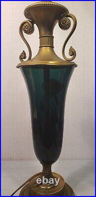 MCM Vintage Hollywood Regency DECO Rembrandt Style ART GLASS Lamp Torchiere