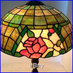 MILLER Leaded glass lamp Handel Tiffany slag glass arts & crafts era antique