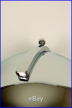 MODERNIST Art Deco Lamp Machine Age 1940s USA Bakelite, Chrome, Cream Glass