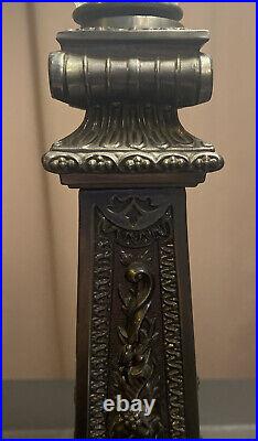 Magnificent Hollywood Regency Oil Lamp marble, glass, metal, Art Nouveau