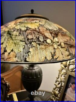 Magnificent Pairpoint antique Obverse painted Floral Glass lamp original