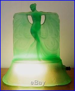 McKee Danse De Lumiere Art Deco Glass Lamp Nude