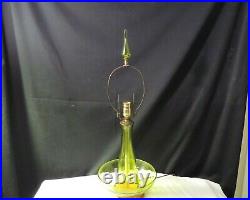 Mid Century Blenko Lamp in Olive Green