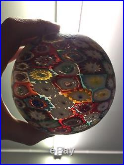 Millefiori Cliche Cut Cane Art Glass Lamp Shade with Original Sticker