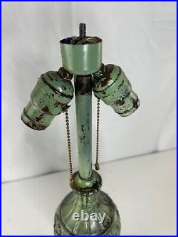 Miller Slag Glass Green Original Finish Table Lamp