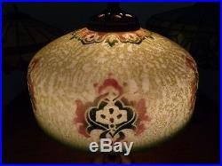 Mission arts craft pittsburgh lamp slag stained leaded glass handel tiffany era