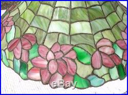 Mission arts crafts slag stained leaded glass lamp shade unique handel tiffany