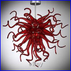 Modern Red LED Bulbs Chandelier Hand Blown Glass Art Home Décor LIGHTING LAMP