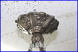Muller Freres, splendid french art deco chandelier ceiling light lamp