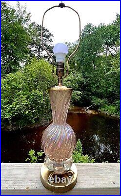 Murano Glass BAROVIER & TOSO Pink Gold Fleck TABLE LAMP MidCentury Italy MCM
