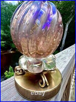 Murano Glass BAROVIER & TOSO Pink Gold Fleck TABLE LAMP MidCentury Italy MCM