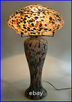 Murano Italian Millefiori Art Glass Table Lamp, Mid Century