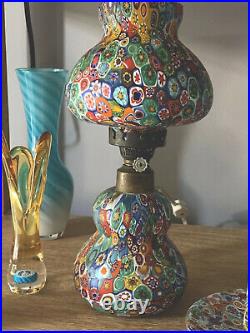 Murano Italian Venetian Millefiori Lamp Antique Vintage Fratelli Toso- Rare -WoW
