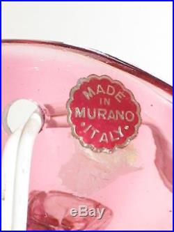 Murano Seguso Dolphin / Fish Lamp, Cranberry Gold Aventurine. Magnificent