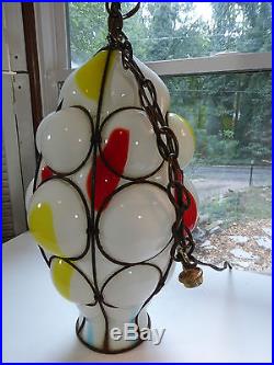 Murano Venetian Dino Martens huge caged glass hanging lamp One of A Kind