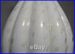 Murano glass lamp Barovier & Toso Seguso era ribbed gold controlled bubble