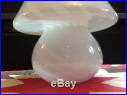 Nice 1980s Modern Vetri Swirl Milk Murano Glass Mushroom Lamp 11 Italian Art