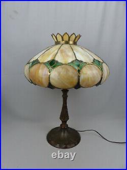 Nice Antique Art Nouveau Leaded Glass Table Lamp B&H Handel Tiffany Era ca. 1910