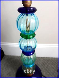 OUTSTANDING! V. Nason Murano Art Glass Stacked Ring & Ball Modern Lamp Light