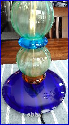 OUTSTANDING! V. Nason Murano Art Glass Stacked Ring & Ball Modern Lamp Light