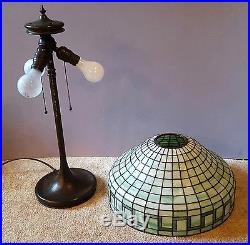 Old Antique Arts & Crafts Handel Unique Leaded Slag Stained Art Glass Lamp