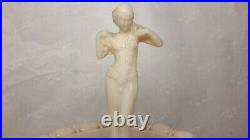 Old Original Art Deco Nude Fiery Figurine Alacite Aladdin Lamp Not Drilled. Bowl