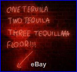 One Tequila, Two Tequila, Three Tequila, Floor! NEON ART LIGHT GLASS SIGN/LAMP