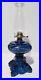 Original Antique Cobalt Princess Feather Oil Lamp