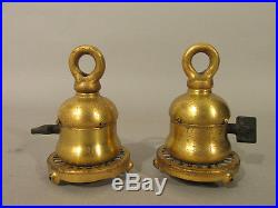 PAIR Antique TIFFANY STUDIOS Gold Gilt Hanging LAMP SHADE HOLDERS 2.25'' Fitter