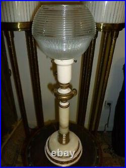PAIR Exceptional Vtg 6 Foot Torchiere Floor Lamps Art Deco Brass Rare MCM