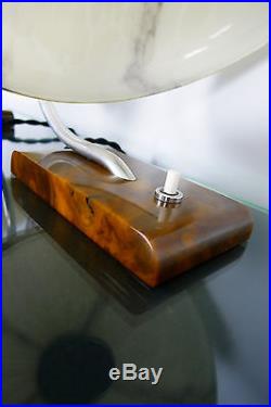 PAIR of Art Deco German Modernist Lamps 1930s Bauhaus, Marbled Bakelite & Glass