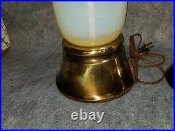 PR MID-CENTURY MODERN MURANO OPALINE GLASS LAMPS National home council SHADES