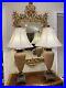 Pair Of Ethan Allen Glass And Metal Lamps Neo-Classic/Art Deco Elements