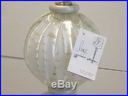Pair VTG Camer Venetian White Gold Fleck & Clear Murano Art Glass Lamps 1950-60