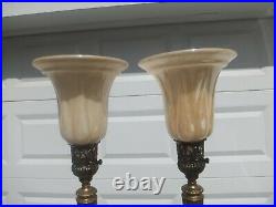 Pair of Antique/Vintage Art Deco Torchiere Floor Lamps 67 Tall Spectacular
