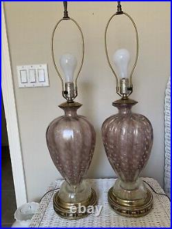 Pair of Mid Century MURANO Art Glass Table Lamps. Shades Available