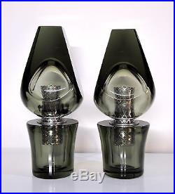 Pair of Seguso Murano Glass Table Lamps Model 14092 Italian Mid-Century Modern