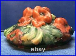Pairpoint PUFFY Orange POPPY Art Nouveau ANTIQUE Lamp COLORFUL Repaired SHADE