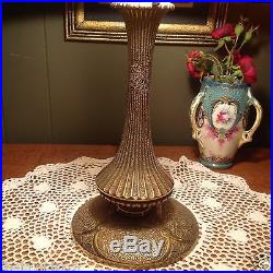 Phoenix Reverse/obverse painted lamp-Handel Tiffany art glass slag arts crafts