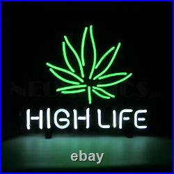 Pot Leaf neon sign hand blown Glass wall art lamp Legal marijuana High Life