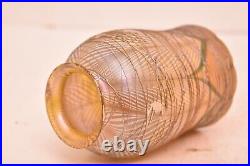 Pulled Feather Art Nouveau Glass Lamp Shade Threaded iridescent Durand/Quezal