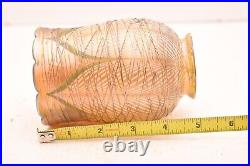 Pulled Feather Art Nouveau Glass Lamp Shade Threaded iridescent Durand/Quezal