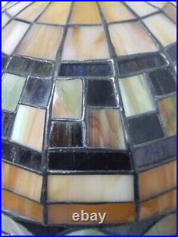 Quoizel Collectible Tiffany Style slag Stained Glass shade mission arts crafts