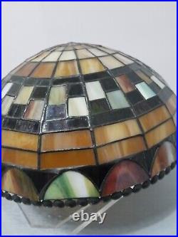 Quoizel Collectible Tiffany Style slag Stained Glass shade mission arts crafts